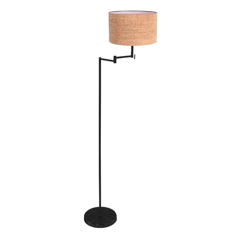 Schwarze Stehlampe Bella mit Korkkappe Ø30 cm