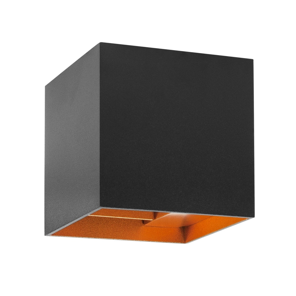 Wandstrahler Square schwarz mit gold 10cm