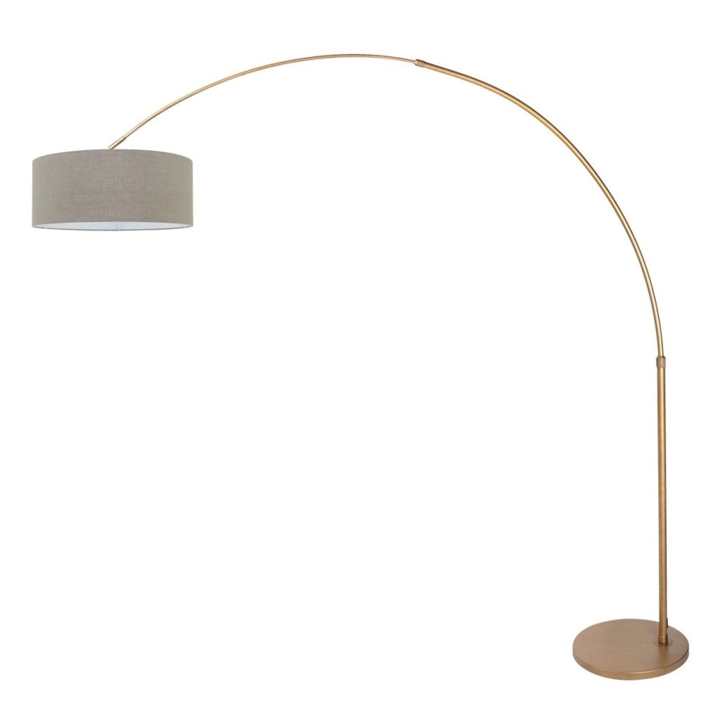 Goldener Bogenlampe Sparkled Light mit grauer Kapuze Steinhauer 8712746189780