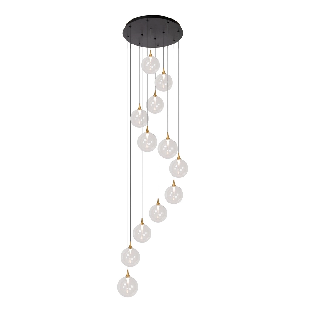 Design-LED-Pendelleuchten Gisela Klar – 12x Ø 16 cm