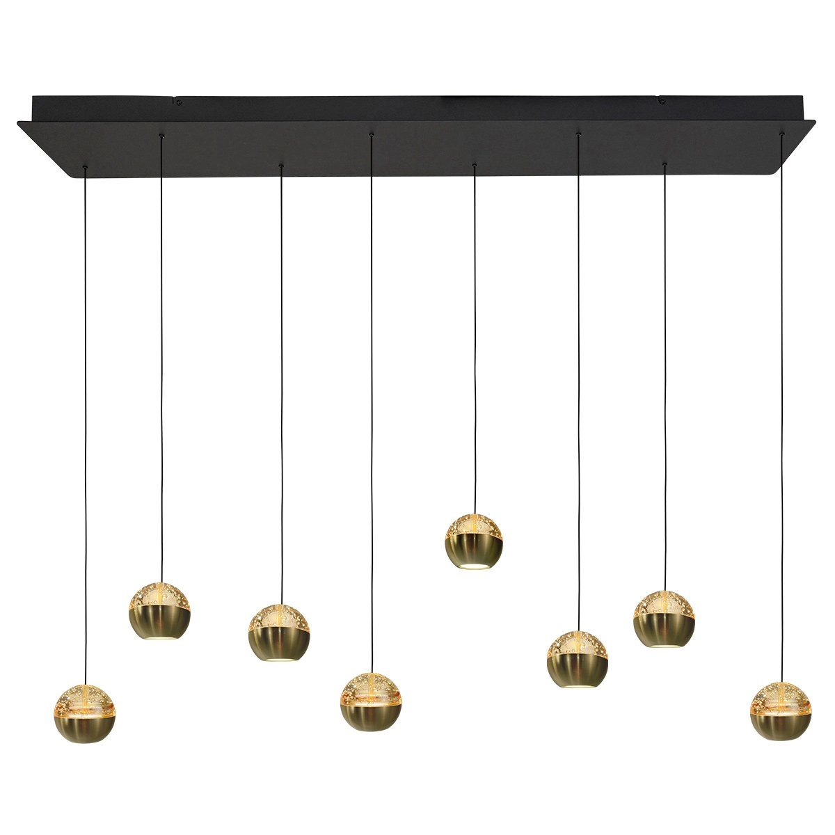 Esstisch-Pendellampe 115 cm Belluno 8-Licht-LED – Messing