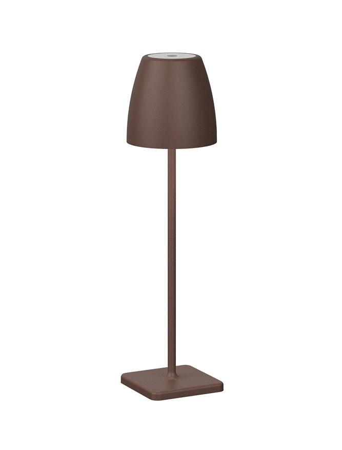 Wiederaufladbare Tischleuchte Colt 38cm rostbraun