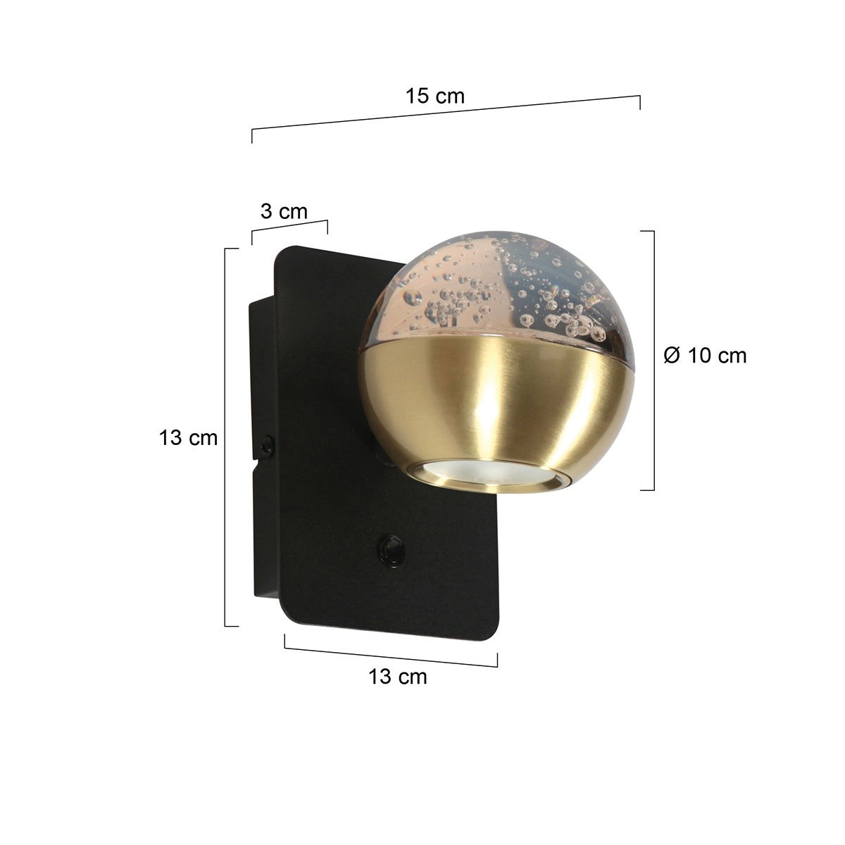 LED-Wandlampe Belluno Messing mit Glas – dimmbar Steinhauer 8712746183931