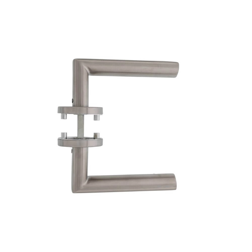 Ovaler Türgriff Hoek 90 Rosette mit Grat Edelstahl Intersteel 8714186129753