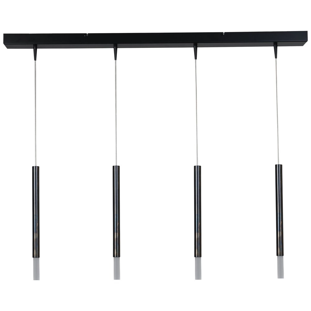 Schwarze Esstisch-Hängelampe Flute 4-flammige Design-Zylinder