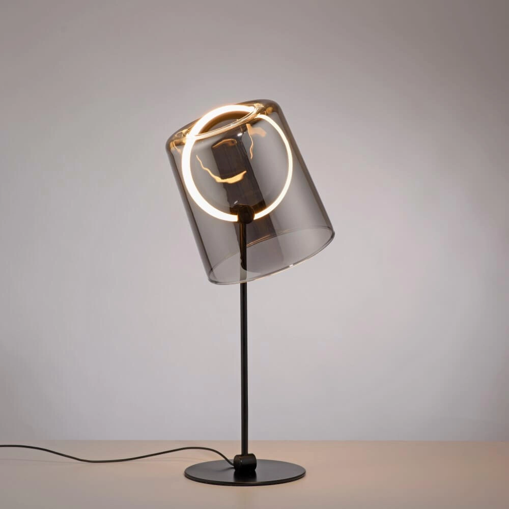 Tischlampe Zula schwarz mit Rauchglas Paul Neuhaus 4012248385869