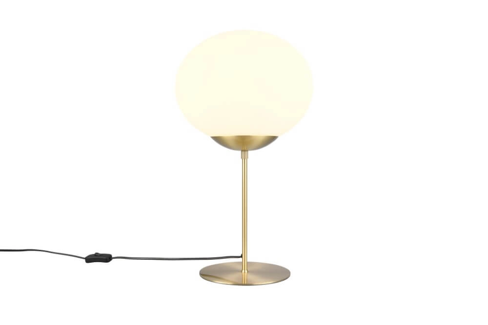 Tischlampe Fomento Ø 30 cm – Messing mit weißem Glas Trio 4017807616170
