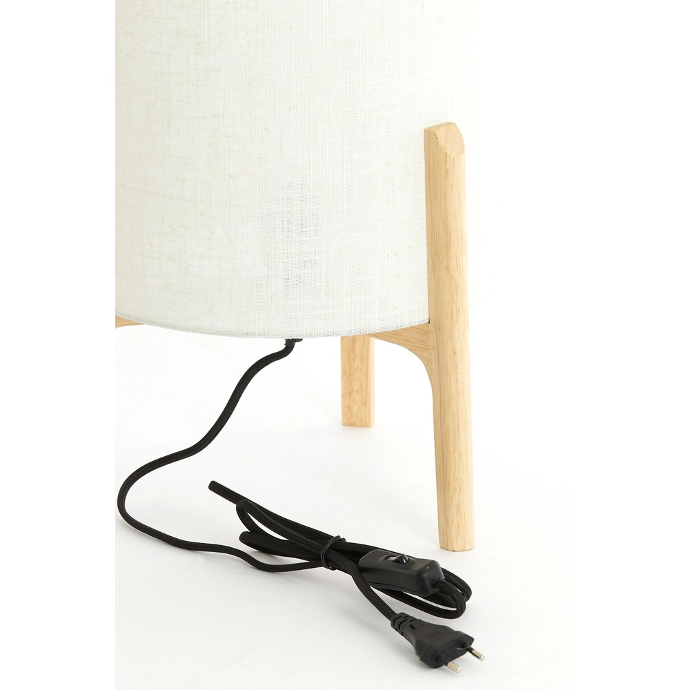 Tischlampe Litto Ø 28cm – Holzoptik mit Naturleinen Light & Living 8717807792701