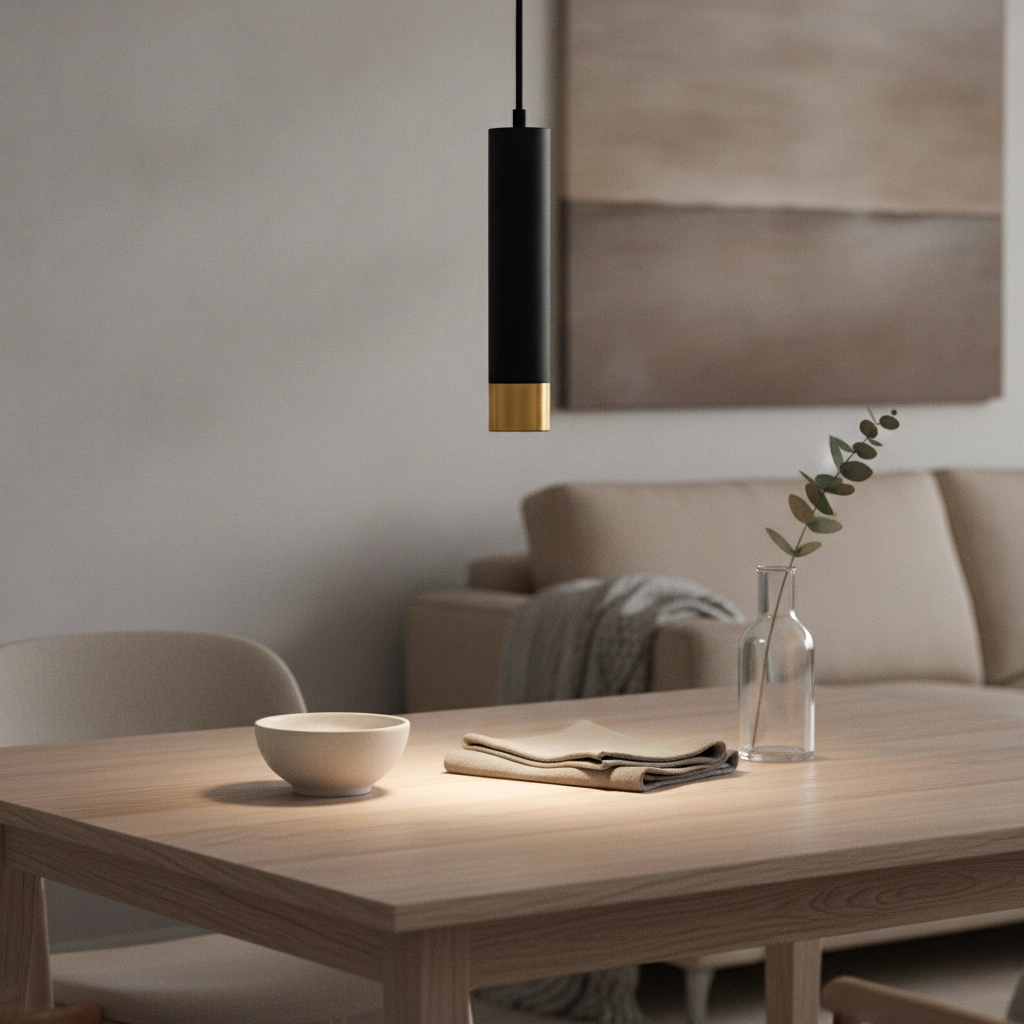 Design-Pendelleuchte Picto 30cm schwarz mit gold