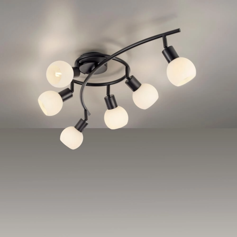 Schwarze Deckenleuchte Loki 6-Licht Just Light 4043689000806