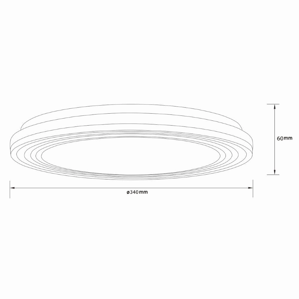 Schwarz-weiße Deckenleuchte Kobana Ø 34cm Brilliant 4004353426537