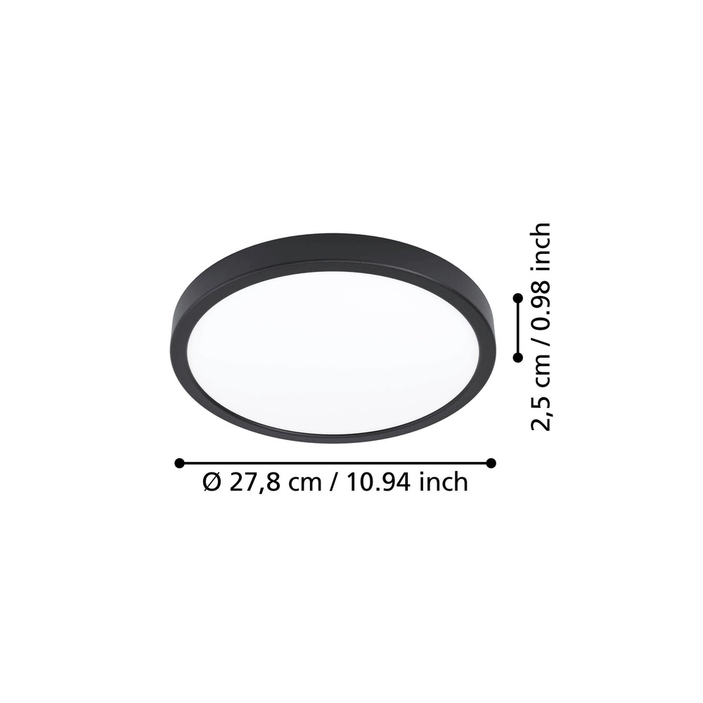 LED-Deckenlicht Fueva 6 rund - schwarz - Ø 27,8 cm Eglo 9008606330089