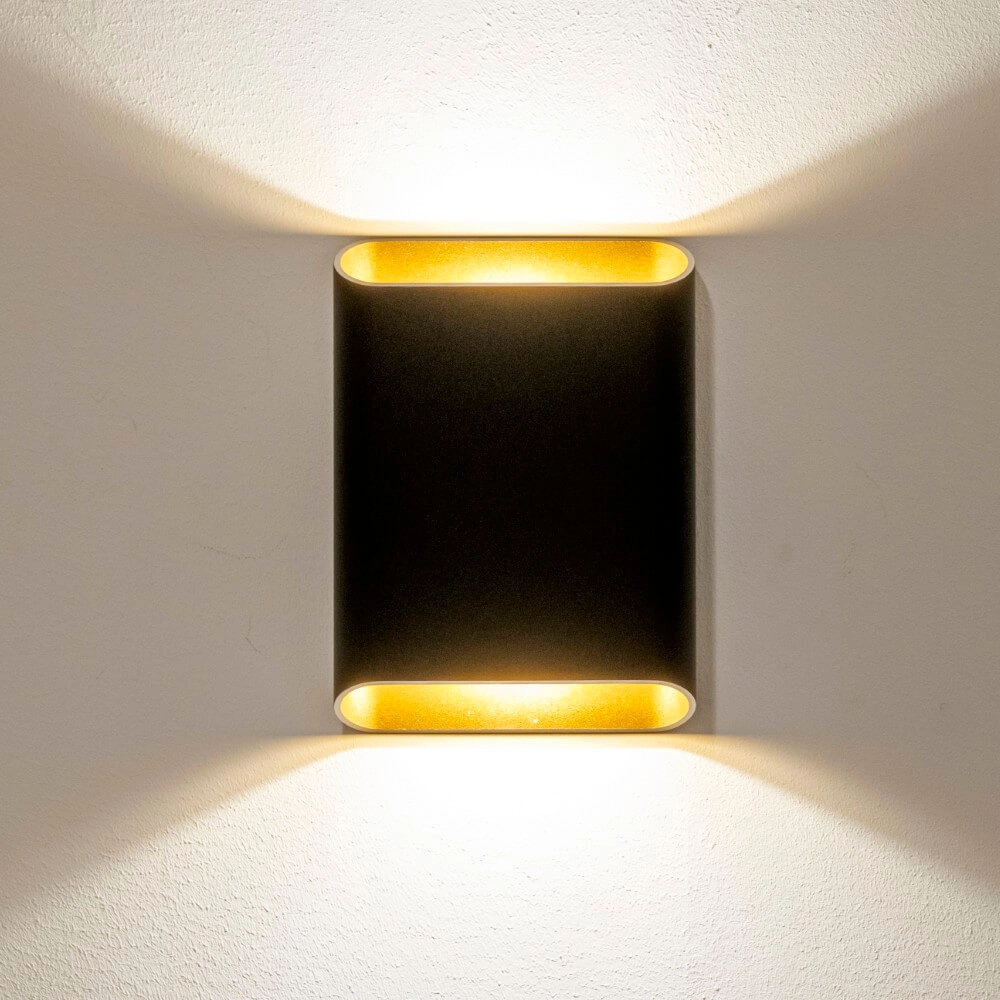 Wandleuchte Diaz L Schwarz mit Gold Artdelight 8720701100299