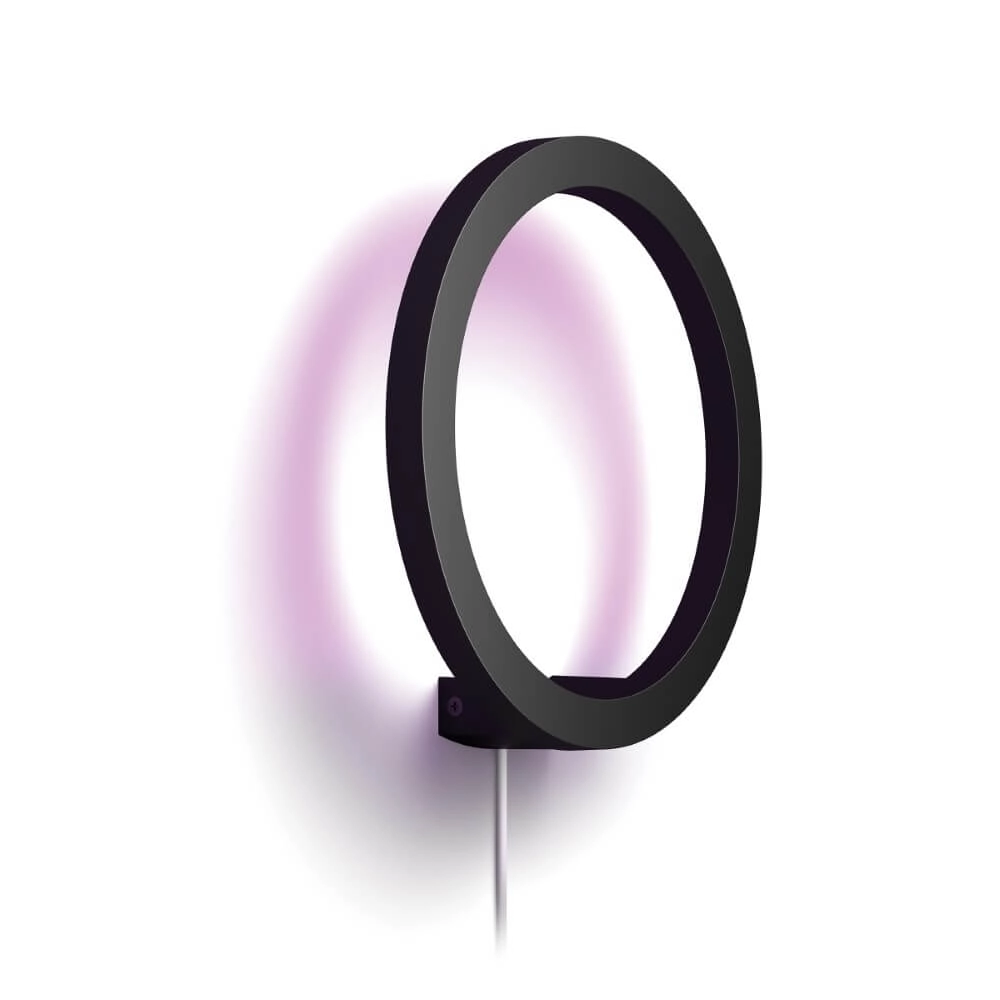 Wandleuchte Circle Hue Sana - White and Color Schwarz Philips 8719514343382