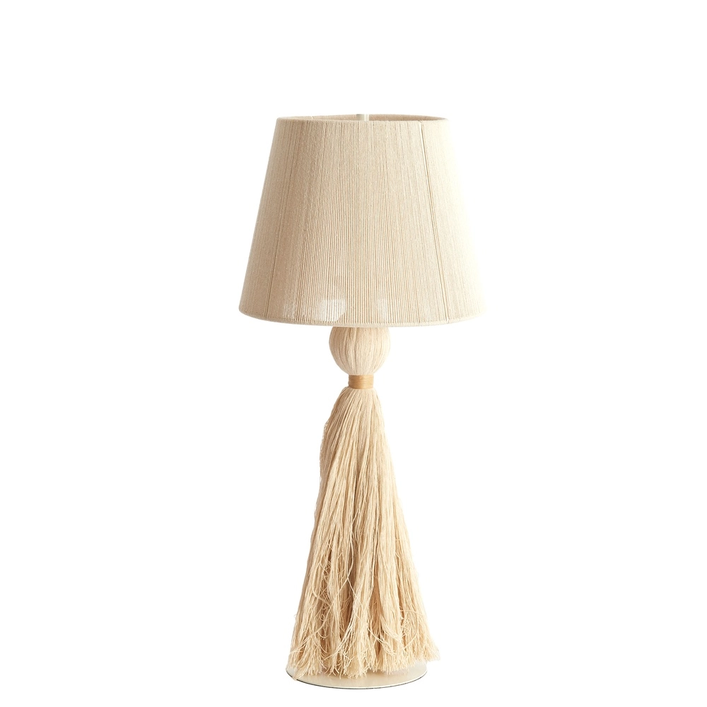 Tischlampe Espino Ø 31cm – Naturleinen