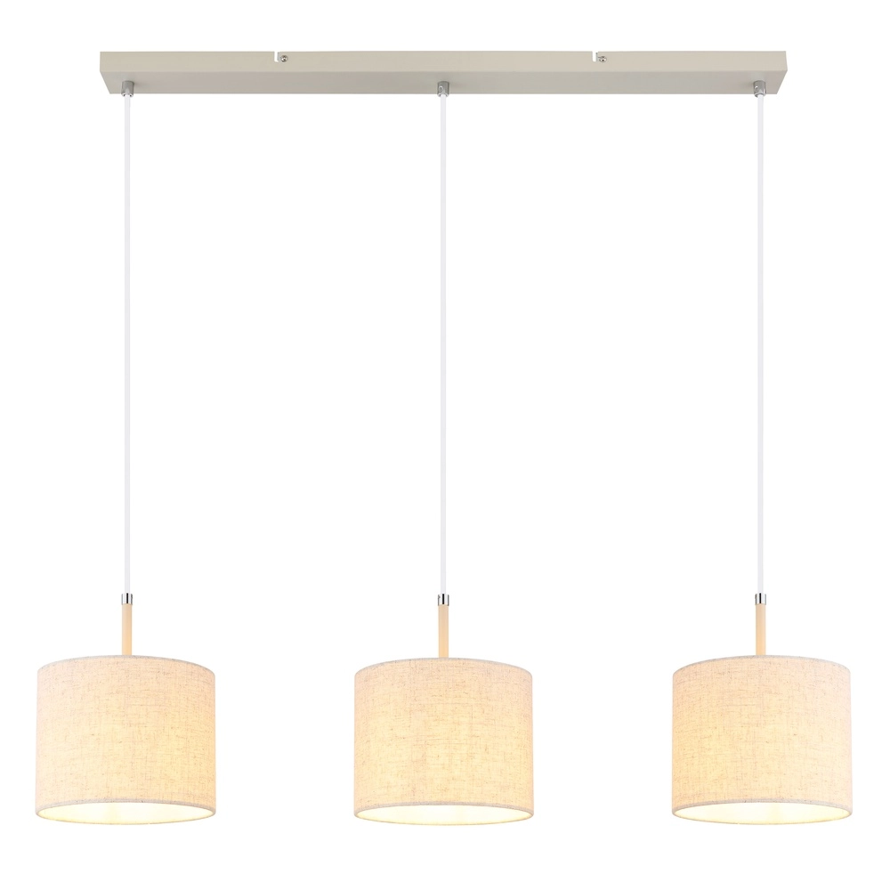 3-flammige Pendelleuchte Deleon sand braun gerade Globo 9007371578900