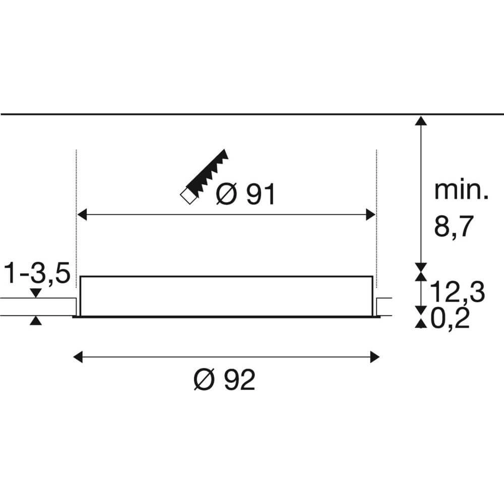 Deckeneinbauleuchte Medo 90 weiß Ø 90cm mit Gestell SLV 4024163297646