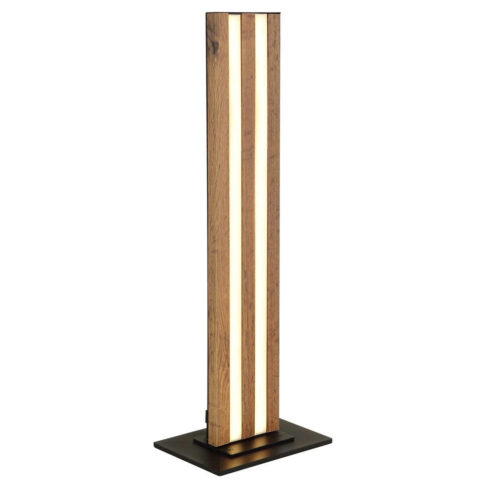 Tischlampe Hayden Schwarz mit Holz