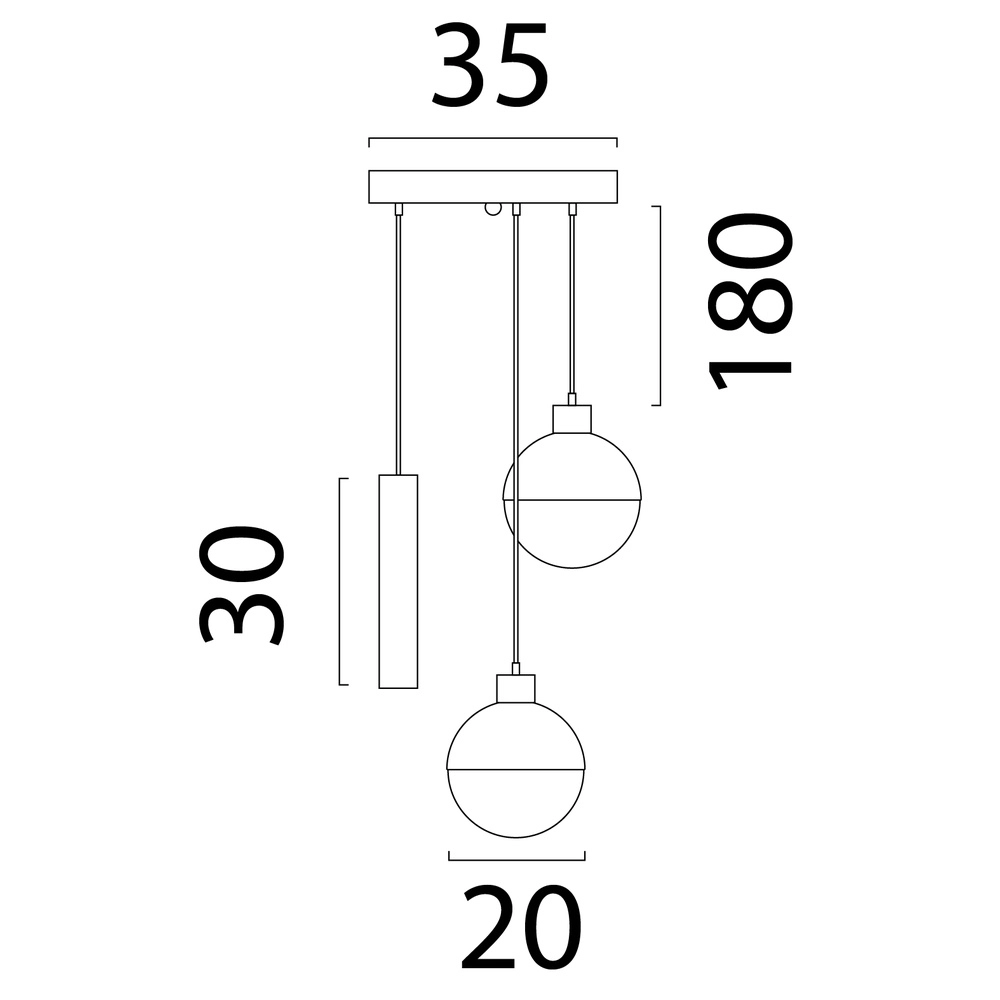 3-Licht Pendellampe Opera Ø 35 cm Kakao Masterlight 8718121424286