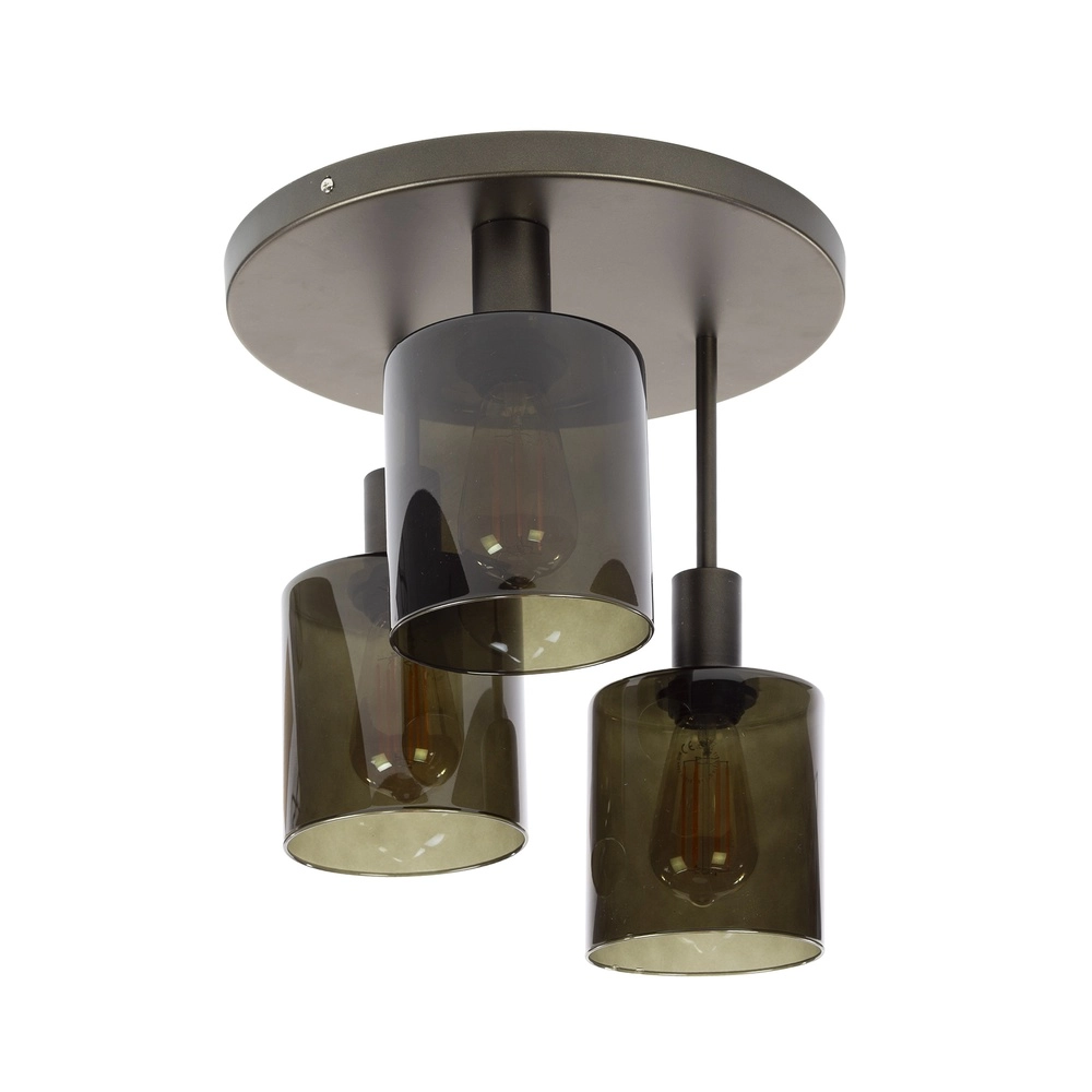 Dunkelbraune Deckenlampe Sepiora Ø 35cm - 3x E27 Lyora 8716803513419