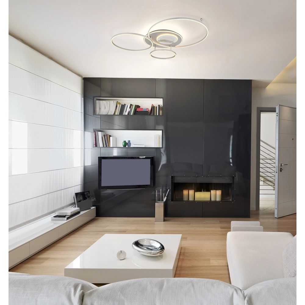 Moderne Deckenlampe Johnson Silbergrau Globo 9007371592548