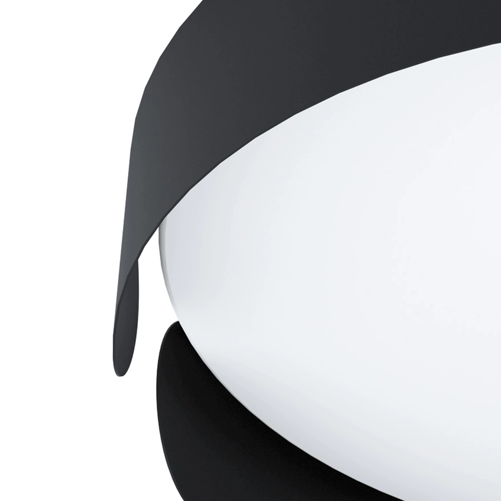 Schwarze Deckenlampe Valcasotto Ø 37cm Eglo 9002759996215