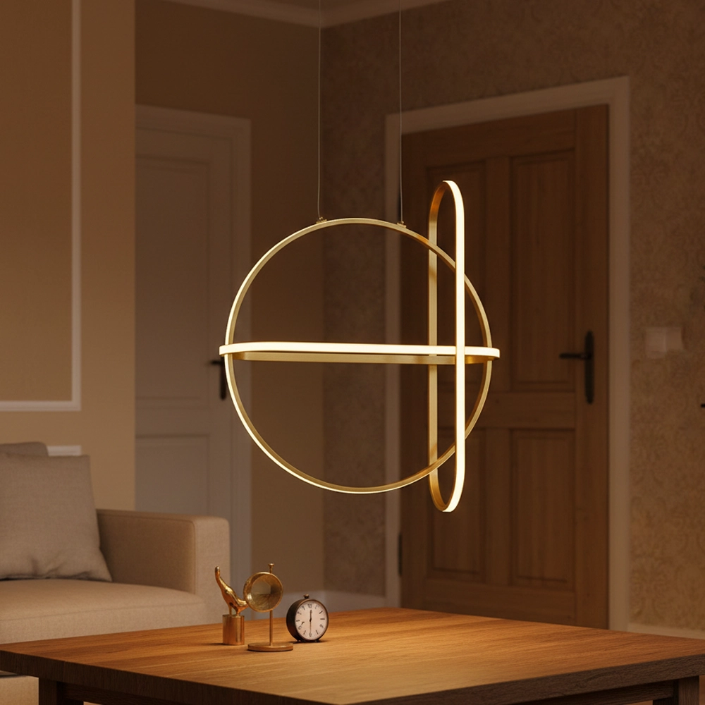 Design-Pendelleuchte Arte Goldene Runde