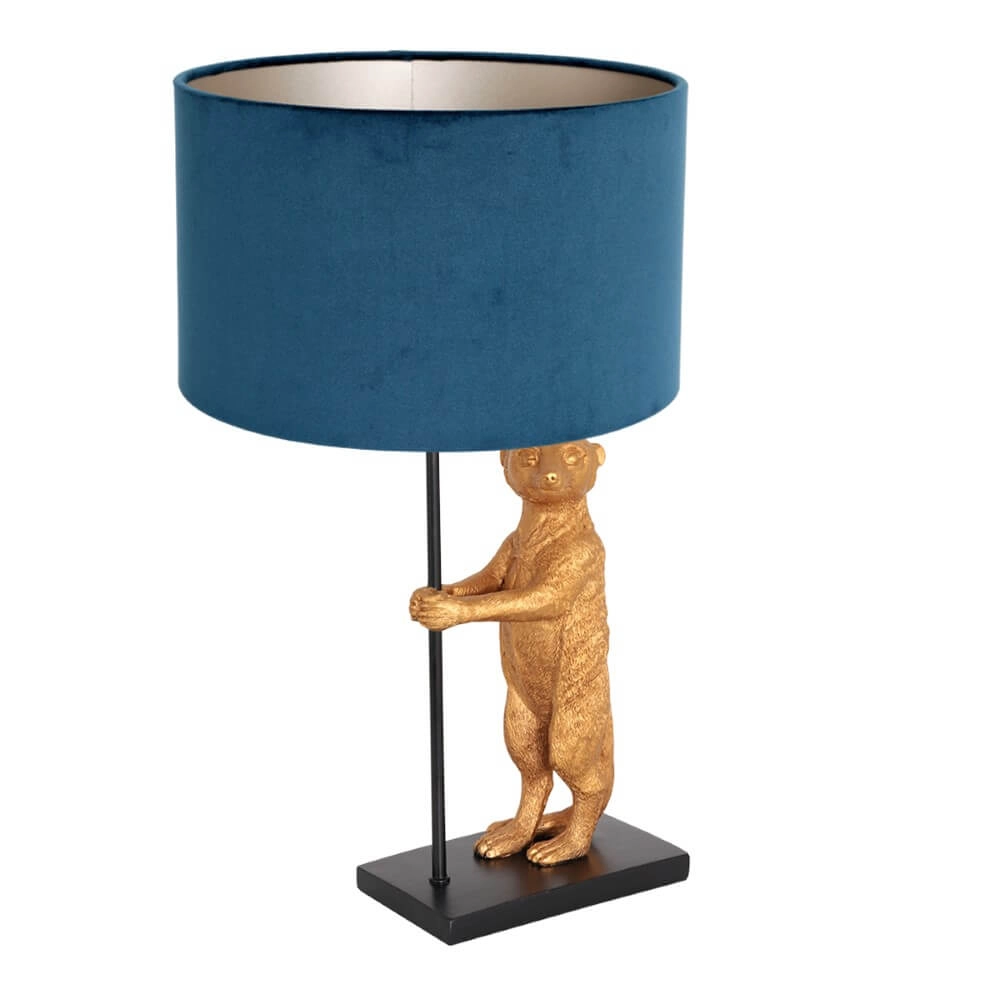 Tischlampe Animaux mit blauem Samt Steinhauer 8712746151855