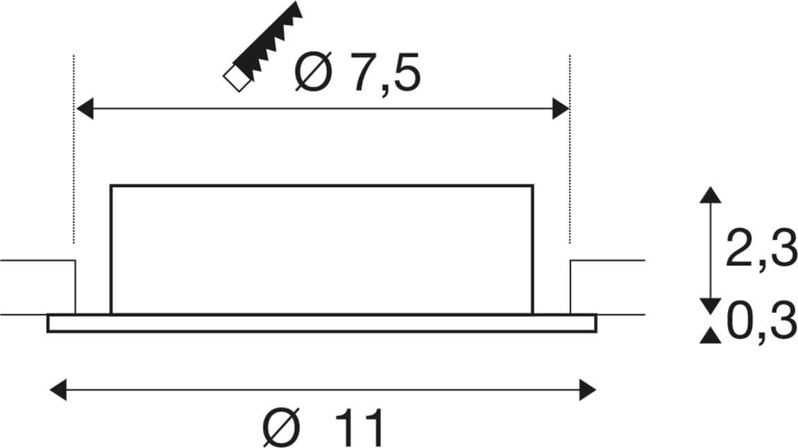 Einbaustrahler New Tria 75 XL rund - Aluminium - GU10 SLV 4024163280556