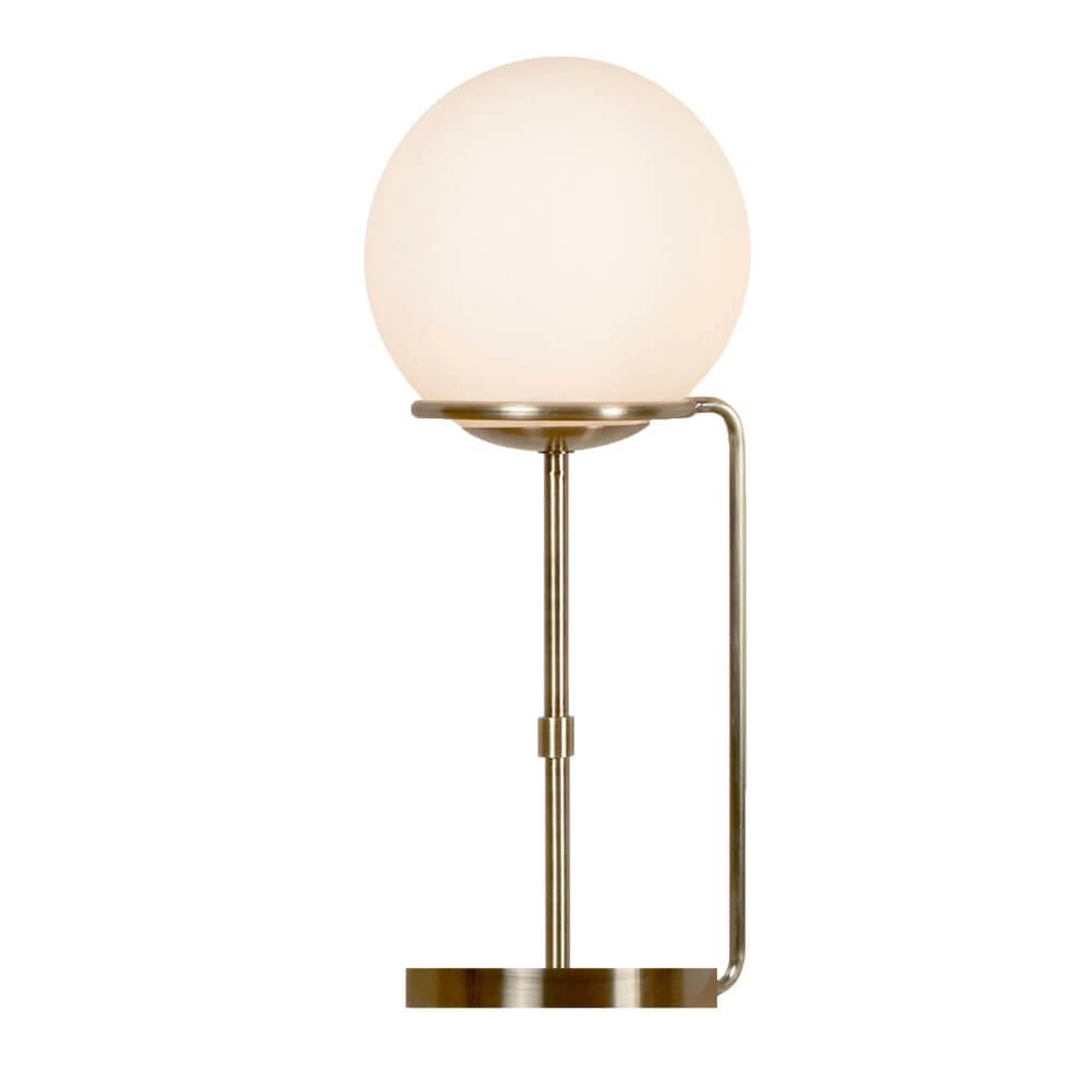 Tischlampe Trombone mit Glaskugel
