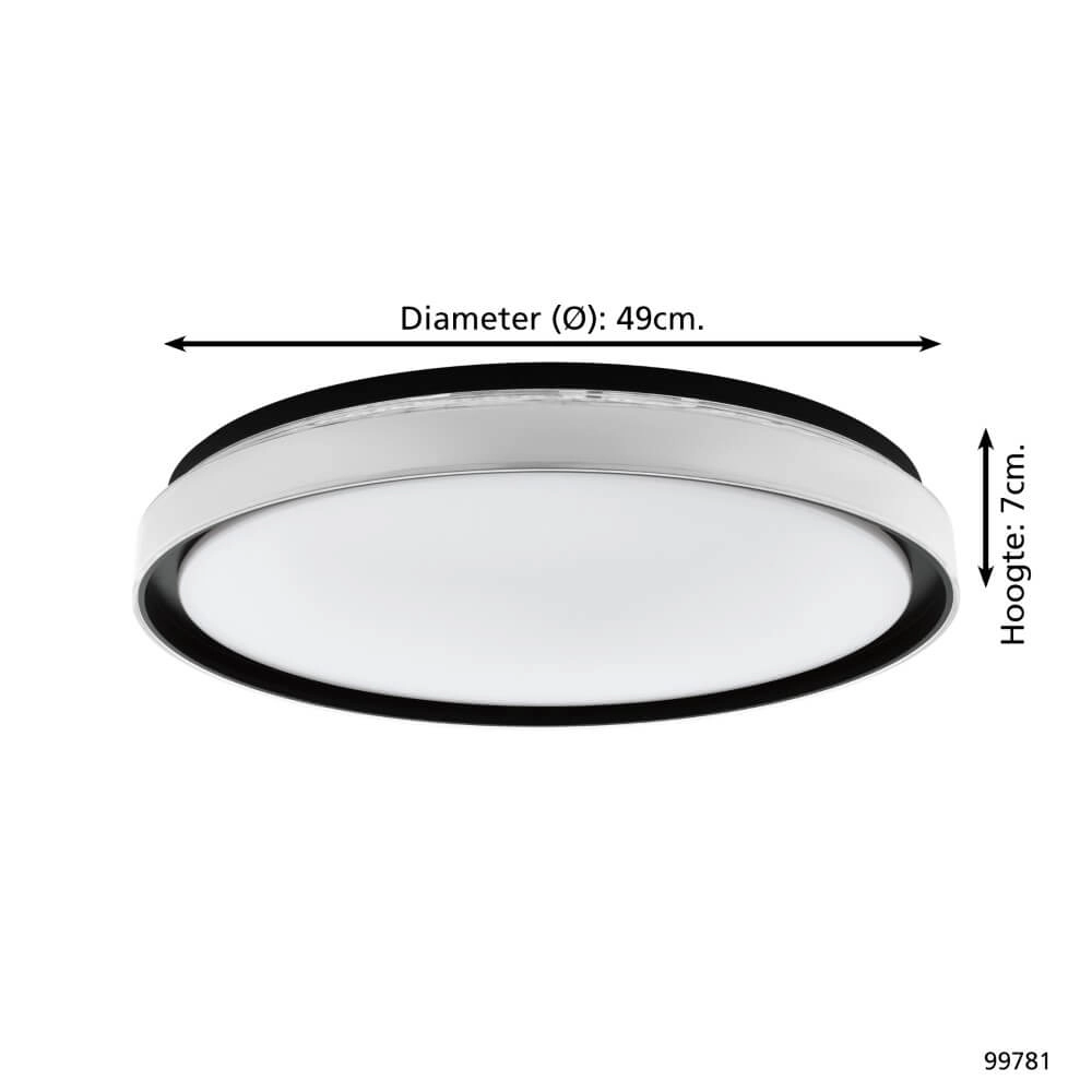Schwarze Deckenlampe Seluci Ø 49cm Eglo 9002759997816