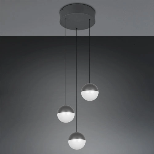 3-Licht Pendellampe Senta Rundanthrazit Trio 4017807697834
