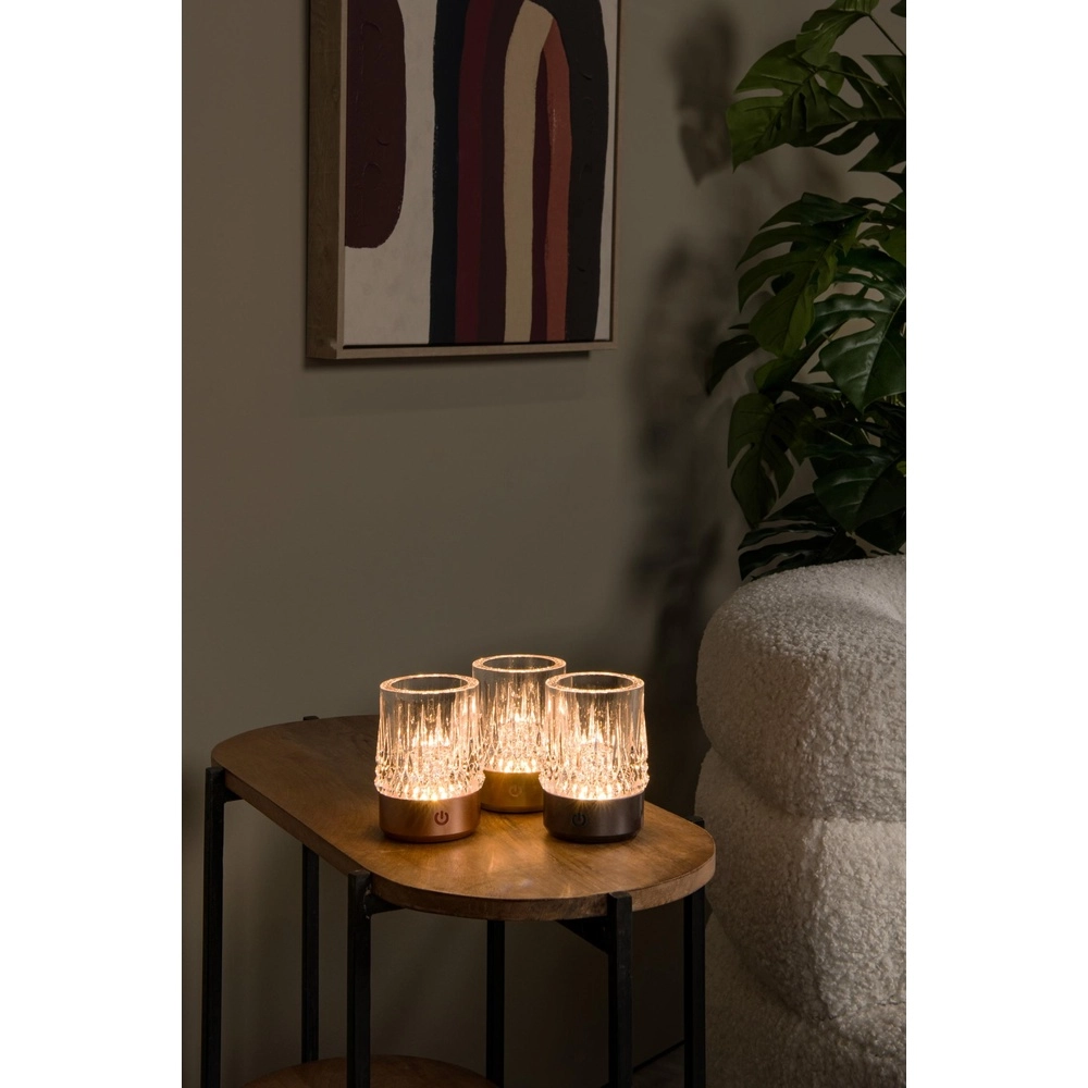 Wiederaufladbare Tischlampen Lily Set von 3 Chrom Lucide 5411212461087