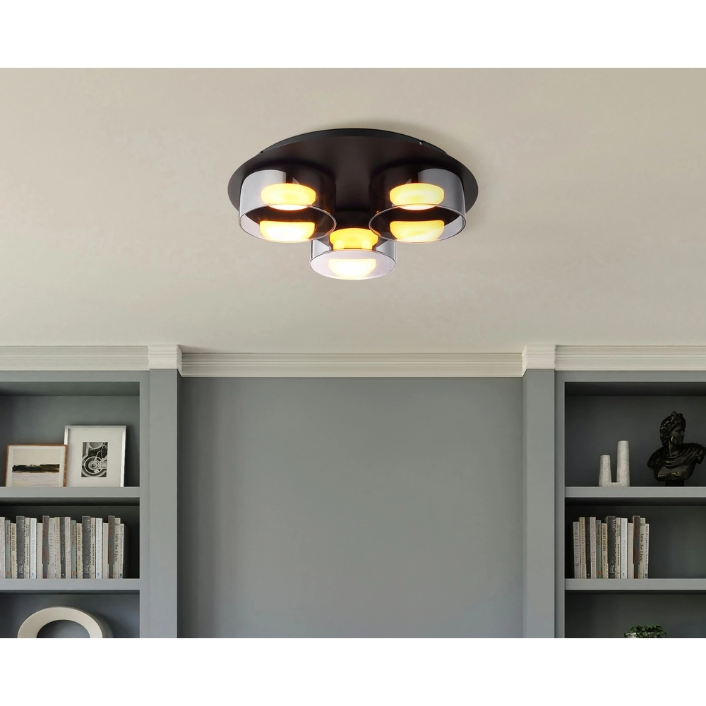 Design-Deckenlampe Higgins Schwarze 3-Lichter Globo 9007371578894