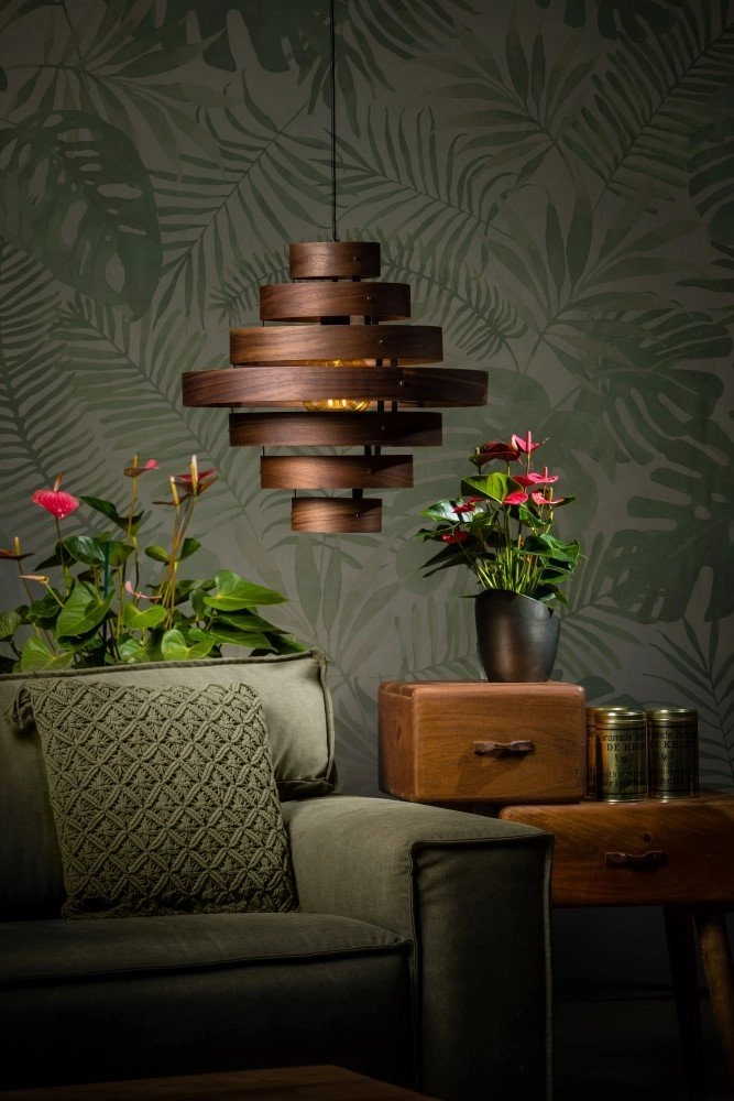Robuste Hängelampe Walnut 7-Ringe Holzbraun ETH 8719075185759