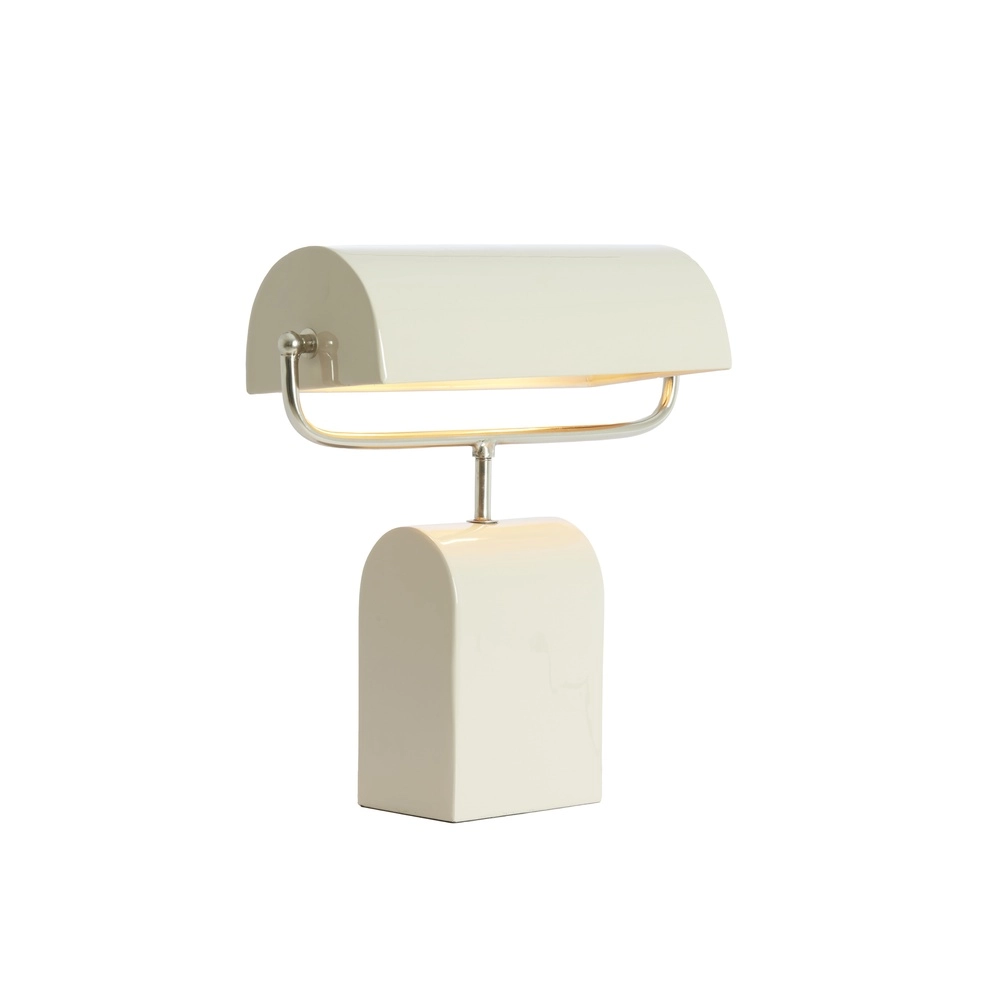 Crèmefarbene Schreibtischlampe Cardona mit Nickel – 1x E27 Light & Living 8717807816254