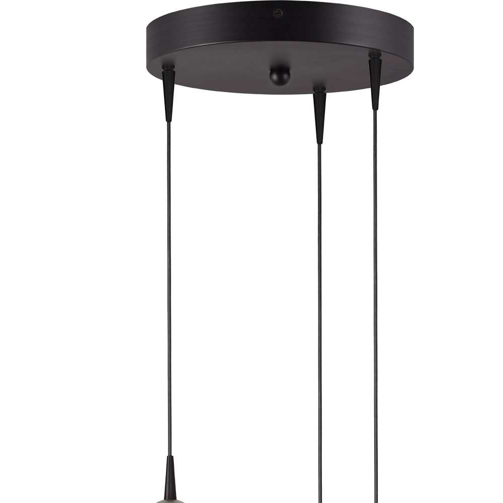 3-Licht Pendellampe Talana schwarz mit Nickel Ø 17 cm DTW Masterlight 8718121352244