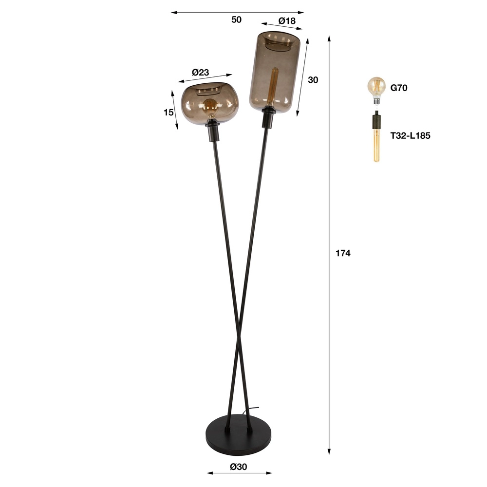Moderne Stehlampe Serene Sienna Brown Lyora 8716803514751