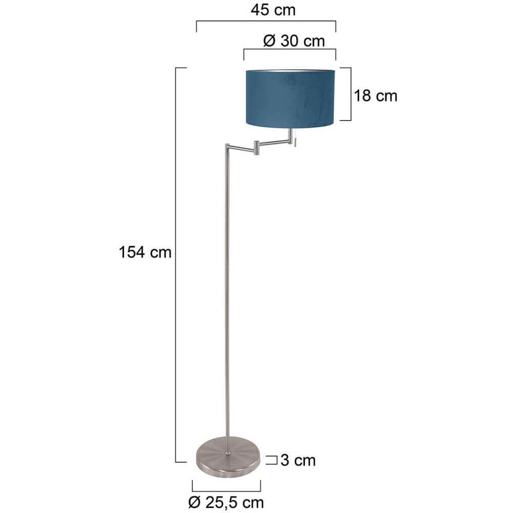 Stehlampe Bella Metall mit blauer Kappe Steinhauer 8712746174557