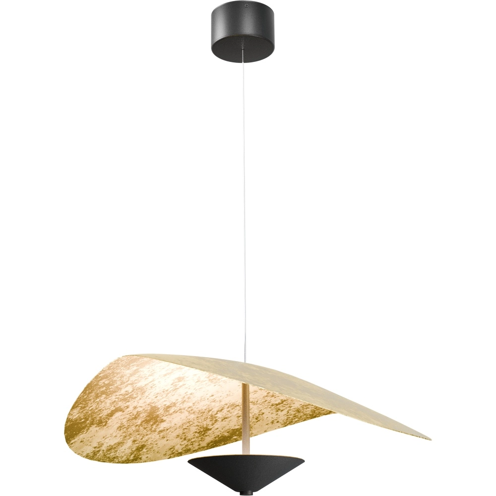 Ø 60cm LED-Pendellicht Lente Blattgold – mit Umlenkrolle