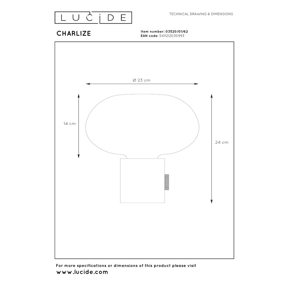 Design-Tischlampe Charlize Ø 23 cm grün Lucide 5411212030993