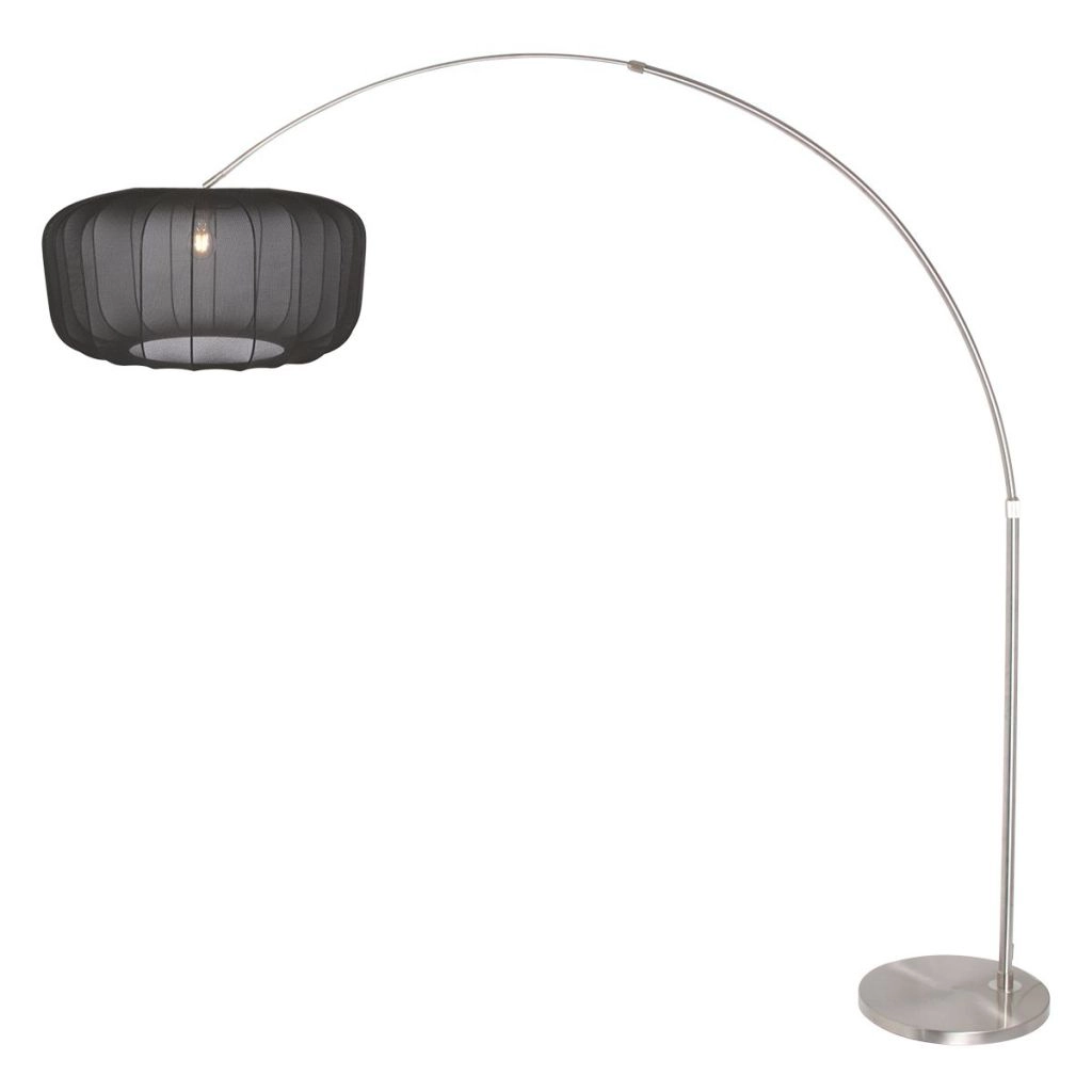 Lichtbogenlampe Vela Lino mit schwarzem Farbton Ø60 cm Steinhauer 8712746183535