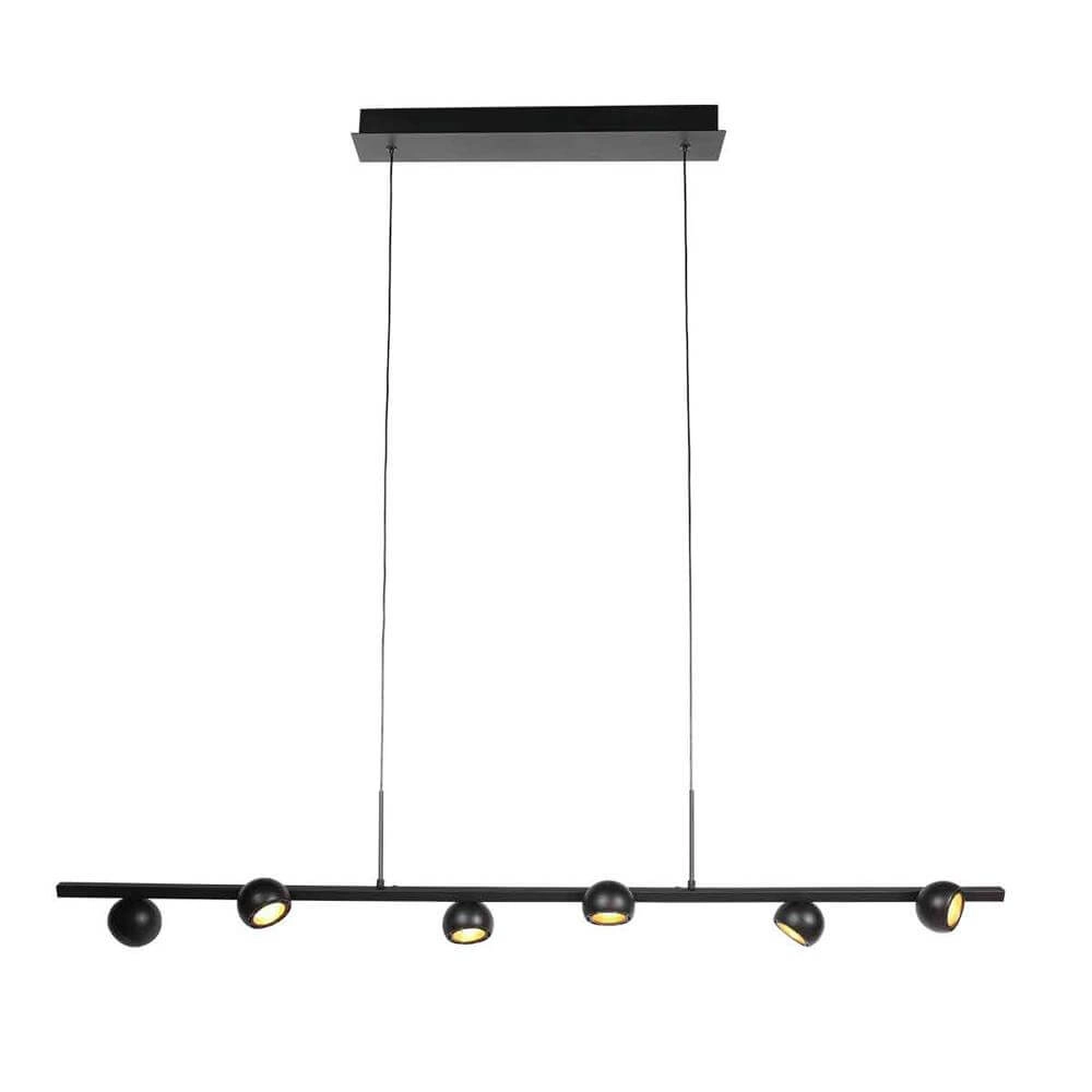 6-flammige Pendelleuchte Marcadore gerade schwarz Steinhauer 8712746176643