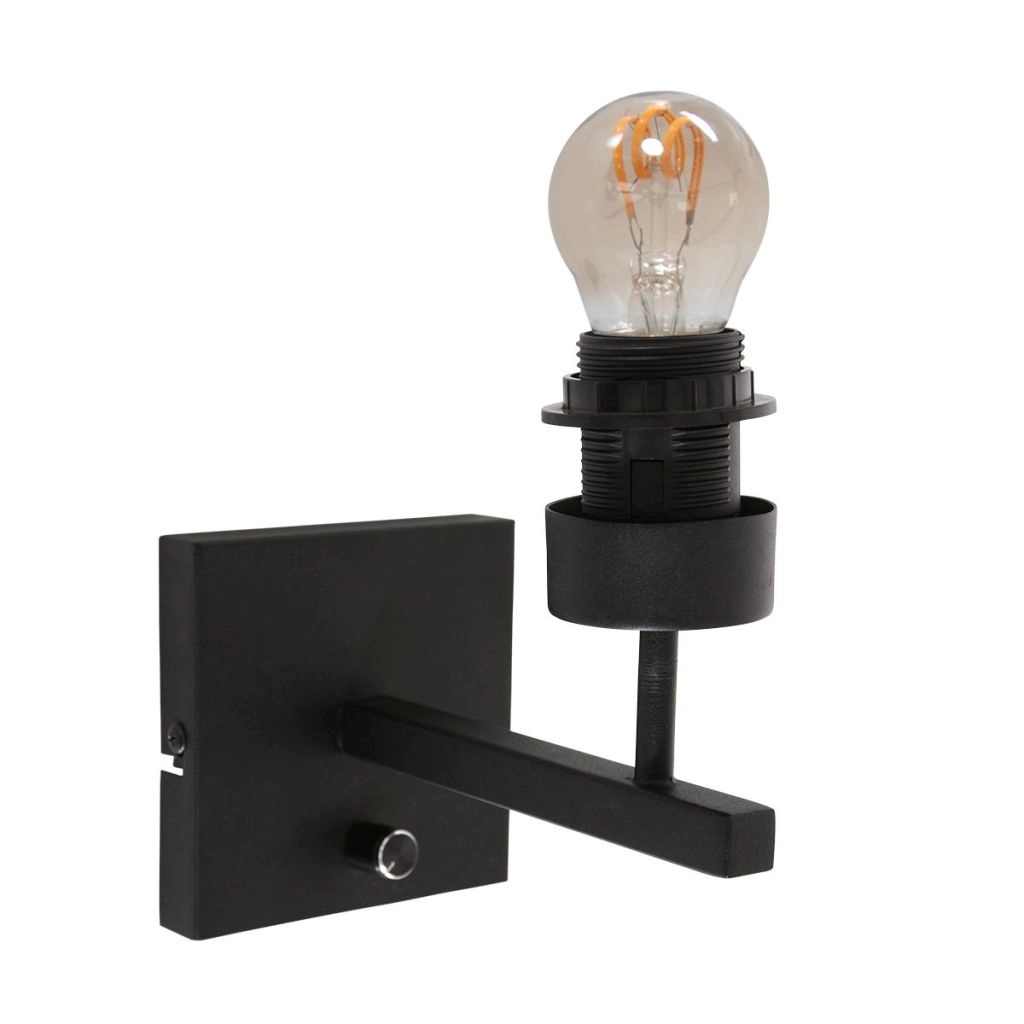 Schwarze Wandlampe Stang mit Korkkappe Ø20 cm Steinhauer 8712746180558