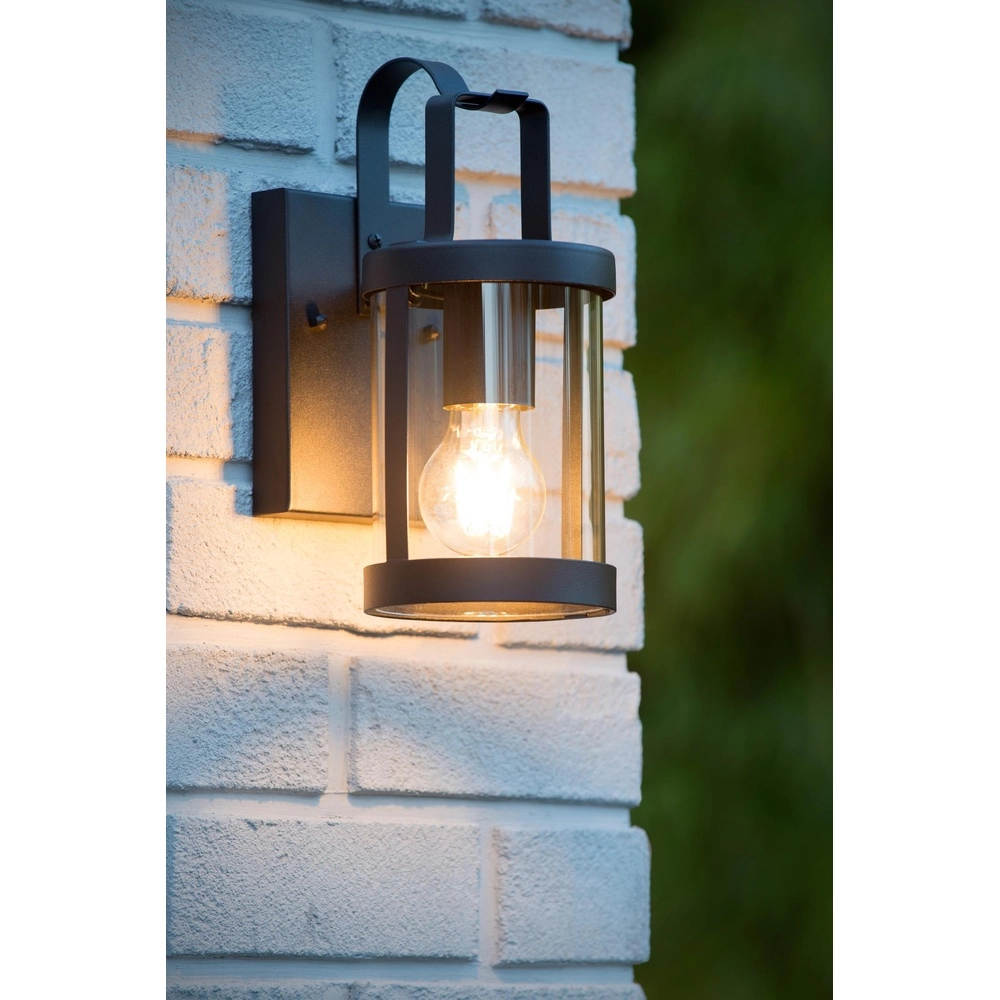 Schwarze Wandlampe Lindelo IP23 Lucide 5411212290366