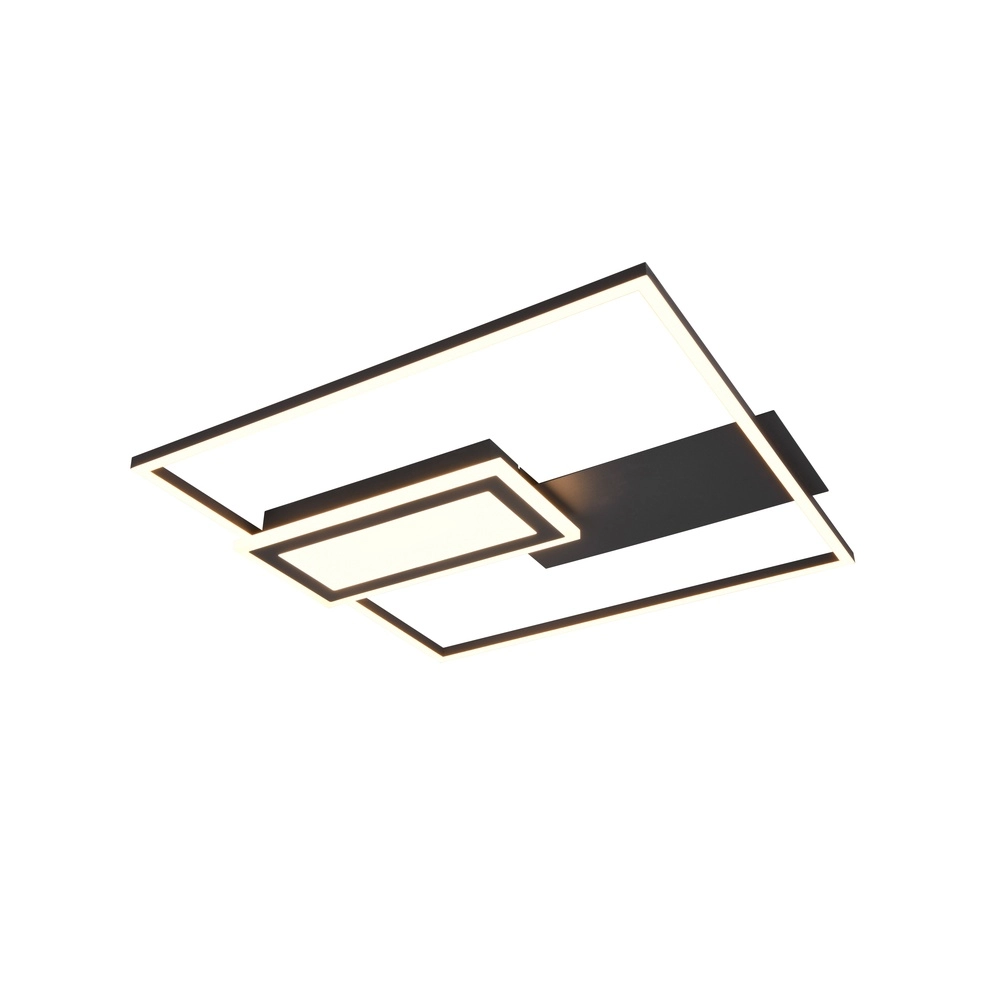 Quadratische Deckenleuchte Spiro schwarz 50cm