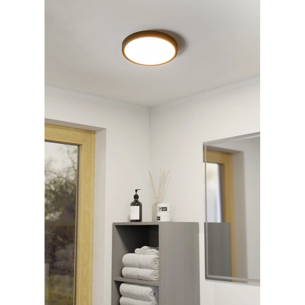 Deckenlicht IP44 Fueva 6 rund - schwarz - Ø 27,8 cm Eglo 9008606330324