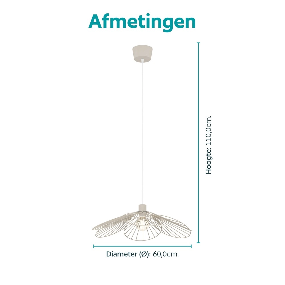 Pendellampe Binacua sandbraun Ø 60 cm