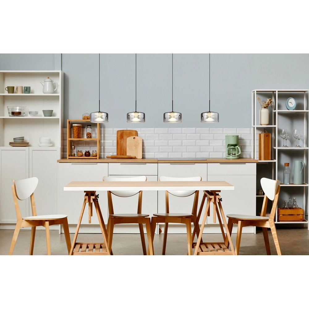 Design-Pendellampe Belinda 4-Licht Schwarz Globo 9007371531295