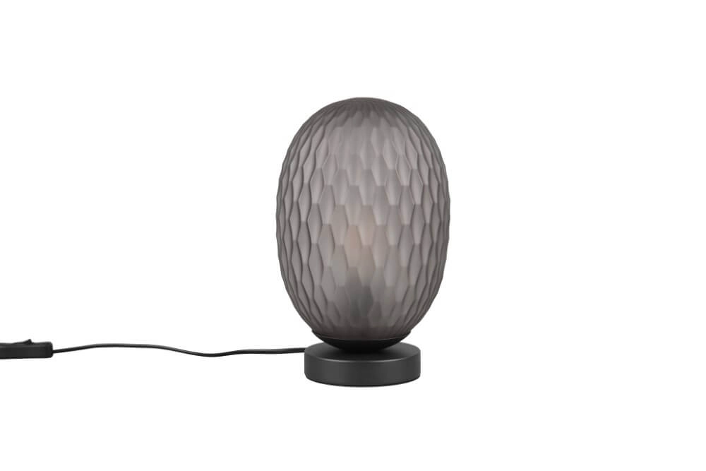 Tischlampe Facette mit geripptem Rauchglas Trio 4017807616859